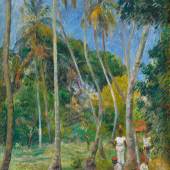 Lot 18 Lumières: The Levy Family Collection Paul Gauguin Chemin sous les palmiers Signed P. Gauguin and dated 87 (lower right) Oil on canvas 35 by 23 1/2 in. 89 by 59.5 cm Painted in 1887. Estimate $6/8 million