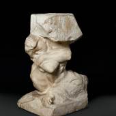 Lot 7 Property From The Ruthmere Museum, Elkhart, Indiana Auguste Rodin La Cariatide tombée portant sa pierre (The Fallen Caryatid Carrying her Stone) Inscribed A. Rodin French limestone Height: 25 in. 63.4 cm Conceived circa 1881-82 and carved in 1893-94. Estimate $4/6 million Sold for $7,553,600