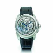 10164 Lot 985, Cartier Ref 3367 Calibre de Cartier Grand Complication, A Platinum Tourbillon Perpetual Calendar Single-Button Chronograph Wristwatch with Eight Day Power Reserve