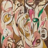 Less Krasner  Re-Echo 1957 Signed and dated 57; signed, titled, and dated 1957 on the stretcher Oil on canvas 59 x 58 inches Estimate $4/6 million 