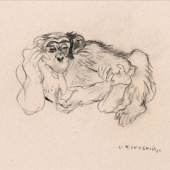 L. H. Jungnickel, Schimpanse, um 1925 Kohle auf Papier, rechts unten signiert: L. H. JUNGNICKEL