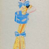My Ullmann, Kostümentwurf Mode für die Faschingsredoute Die bunte Laterne, Berlin, 1933 Bleistift und Aquarell auf Transparentpapier © Galerie Walfischgasse