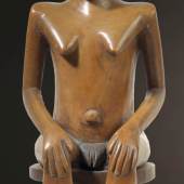 Mangbetu, Dem. Rep. Kongo, sitzende Frauenfigur, Holz, versteigert für € 41.780