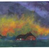 Auktion: 392 / Moderne Kunst am 09.06.2012   Lot: 112000135   Nolde, Emil  Marschlandschaft um Utenwarf (Bauerngehöft mit Abendhimmel)  Schätzpreis: 120.000 EUR / 157.200 $  