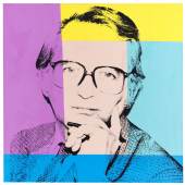 Lot: 231 Andy Warhol 1928 Pittsburgh - 1987 New York Porträt von Karl Ludwig Schweisfurth. 1980. Öl und Siebdruckfarbe auf Leinwand. Auf der umgeschlagenen Leinwand signiert und datiert. 102 x 101,5 cm (40,1 x 39,9 in).  PROVENIENZ: Privatsammlung Süddeutschland.