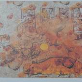 Sigmar Polke(1941-2010)"Ahnengalerie", Farblithographie,handsigniertund datiert\'95, nummeriert 27/75,Bildausschnitt 54,5x74cm