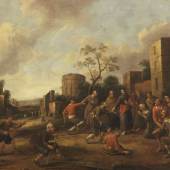 Lot: 12   Droochsloot, Joost Cornelisz.  Jesus heilt die Blinden und Lahmen, 1664.  Schätzpreis: 15.000 EUR / 20.100 $  