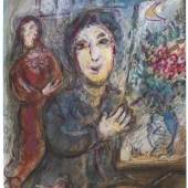 Lot: 377   Chagall, Marc  Le peintre dans son atelier, 1976.  Schätzpreis: 100.000 EUR / 139.000 $   