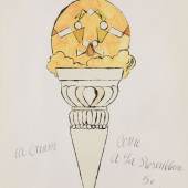 Lot: 775   Warhol, Andy  Ice Cream Cone, Um 1959.  Schätzpreis: 50.000 EUR / 65.500 $   
