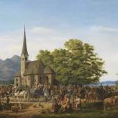  19 Karl Altmann St. Leonhardsfest in Fischhausen am Schliersee, 1832. Öl auf Leinwand Schätzung: € 30.000 Ergebnis: € 57.500 