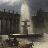 115001129 OSWALD ACHENBACH Der Petersplatz bei Vollmond, Um 1880. Öl auf Leinwand Schätzpreis: € 40.000