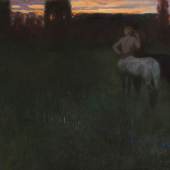   Franz von Stuck - Sonnenuntergang + Bild vergrößern   116000235 FRANZ VON STUCK Sonnenuntergang, 1891. Öl auf Leinwand Schätzpreis: € 25.000