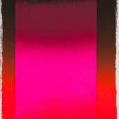Rupprecht Geiger Schwarz auf verschiedenen Rot, 1964/72, 58 x 41,5 cm Aufruf: € 1, Erlös: € 1.904