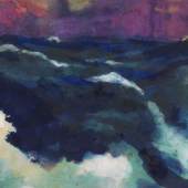 Emil Nolde Hohe See unter violettem Himmel, 1930/35 Aquarell, 36,7 x 50,2 cm Schätzpreis: € 100.000-150.000