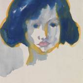18000373 EMIL NOLDE Mädchen mit blauem Haar, Ca. 1920/1925. Aquarell Schätzpreis: € 90.000 - 120.000