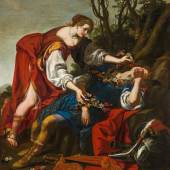 Jacopo Vignali  (Pratovecchio 1592-1664 Florenz) Rinaldo und Armida, 1634 Öl auf Leinwand, 202,5 × 163 cm EUR 70.000 – 140.000