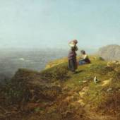 119002241 CARL SPITZWEG Blick ins Tal (Zwei Mädchen auf einer Alpe), Um 1860. Öl auf Leinwand Schätzpreis: € 50.000 - 70.000