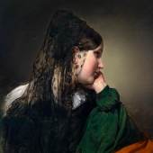 Friedrich von Amerling, Mädchen im Profil mit schwarzer Mantille, Schätzwert € 80.000 - 120.000, Fotonachweis: Dorotheum   