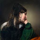 Friedrich von Amerling, Mädchen im Profil mit schwarzer Mantille, erzielter Preis € 156.800 Fotonachweis: Dorotheum