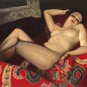 Tamara de Lempicka (1898 - 1980) Nu couché sur un sofa, Öl/Holz, erzielter Preis € 179.800 . Fotonachweis: Dorotheum