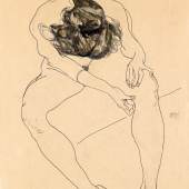 Egon Schiele (1890 - 1918), Sitzender weiblicher Akt von oben gesehen, 1912, Gouache/Aquarell/Bleistift auf Papier, Schätzwert € 250.000 - 320.000, Auktion 23. Mai 2012