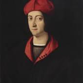 Bartolomeo Veneto (1502 - 1531) Bildnis des Kardinals Ippolito d'Este, Öl/Holz, 60,5 x 48,5 cm, erzielter Preis € 366.300