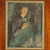 Edvard Munch, Farblithographie, handsigniertes „Selbstbildnis mit Zigarette“, gefertigt von P. W. Johannsen, 74,5x57cm, Limit € 18.000,-