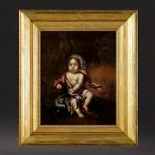 Prinz von Oranien als Amor", ein Ölgemälde auf Eichenholz, angeboten. Gemalt und signiert von Nicolas Maes (1634-93), Meisterschüler des großen Rembrandts, Ausrufpreis: 2.800 € 