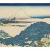 Katsushika Hokusai, Die Sitzkissenkiefer, aus der Serie „36 Ansichten des Berges Fuji“, um 1831, sign., japanischer Farbholzschnitt, Ôban-Format. Foto: Sh. Yoneda