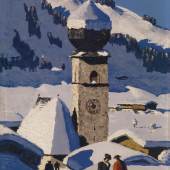 Alfons Walde "Aurach" (bei Kitzbühel), 1932, 39 x 28 cm, erzielter Preis € 341.900 
