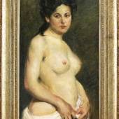 Katalog-Nr. 49 - Lovis Corinth (1858 - 1925) - Öl auf Leinwand, "Stehender, weiblicher Halbakt". Limit: 15.000,00 EUR