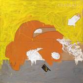 Nr. 921 Mario Schifano (Homs/Libyen 1934-1998 Rom) "Incidente" (Dyptichon), 1963, Emailfarbe/Papier/Leinwand, 200 x 200 cm, erzielter Preis € 446.800