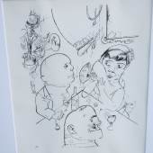 Georges Grosz(1893-1959) "Trio", Ecce Homo, Lithographie a.d. Faximile, Edition Rowolth, New York 1966 n, d. Malik Verlag Erstausgabe von 1923, WVZ s. 74, Bildausschnitt ca. 30x23,5cm, ungerahmt