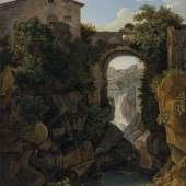 012   Johann Christian Reinhart, Blick auf Tivoli mit dem Ponte di San Rocco. Wohl um 1813.   Schätzpreis 7.000-8.000 € 