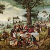 Frans Verbeeck (Mechelen um 1510 - 1570) Der Narrenhandel (Satire auf die menschliche Torheit) Öl auf Leinwand, 135 x 188 cm erzielter Preis € 3.035.000 