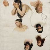 Colnaghi, Head and hand studies for the artist’s commission for La Madeleine, one of pair Paul Delaroche