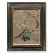 Junbi Fang Weihrauchbrenner und Pflaumenblüten 1920er Öl auf Leinwand 39,5 x 27,5cm Ergebnis: 61.440 Euro