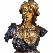 Lucio Fontana (1899 - 1968) Busto di donna (Minerva), 1949, Keramik, bemalt und glaisert, 59 x 44 x 27 cm  Schätzwert € 160.000 - 220.000  Auktion 10. Juni 2015 