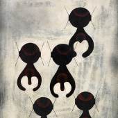 715  Piero Manzoni (1933-1963)   "Genus", 1957  Öl und Teer auf Leinwand  100 x 70 cm   erzielter Preis € 295.800 
