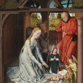 Hans Memling Werkstatt (um 1435 - 1949), Die Geburt Christi, Öl/Holz, 99,2 x 72,5 cm  erzielter Preis € 1.200.000