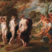 Lot Nr. 27 Peter Paul Rubens (Siegen 1577–1640 Antwerpen) Werkstatt  Das Urteil des Paris,  Öl auf Leinwand, 148 x 188 cm  erzielter Preis € 868.733
