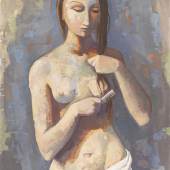 Karl Hofer (1878 - 1955) Mädchen sich kämmend, um 1938, Öl auf Leinwand, 100 x 70 cm  Schätzwert € 180.000 - 250.000  Auktion 23. November 2016 