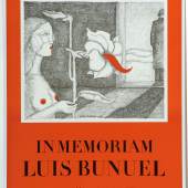 Gertie Fröhlich, Plakat für das Österreichische Filmmuseum: In Memoriam Luis Buñuel, Okober–November 1983 Offset © Estate Gertie Fröhlich 