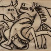 ￼Pablo Picasso Women and Horses (Combat de taureau et cheval) 1935 Estimate $1.5/2.5 million