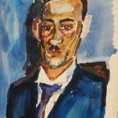 Friedrich Karl Gotsch(1900-1984) "Portrait vom Bruders des Künstlers",Aquarell,signiert,datiert 1922,64x52cm