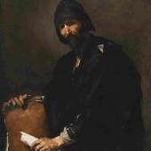 Philosoph von der Straße: Jusepe de Ribera (1591 - 1652) Heraklit, signiert und datiert Jusepe de Ribera es/spanol. F. 1634, Öl auf Leinwand, 125 x 94,5 cm, Schätzwert € 200.000 - 300.000 Auktion 17. Oktober 2017