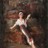 Nicolae Grigorescu (1838 - 1907) Die Spinnerin, signiert, Öl auf Leinwand, 51 x 42 cm, erzielter Preis € 173.800