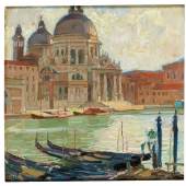 Carl Moll (Wien 1861–1945) „Kirche in Venedig“ (Santa Maria della Salute), ca. 1922, monogrammiert CM, Öl auf Tafel, 35 x 35,5 cm, erzielter Preis € 125.300
