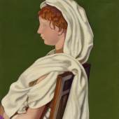 Tamara de Lempicka (1898 - 1980) Jeune fille au chale blanc, um 1952, Öl auf Leinwand, 45,7 x 35,5 cm, erzielter Preis € 161.900