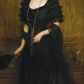Eugen von Blaas (1843 - 1931) Bildnis der Madame Lebreton, 1908, Öl auf Leinwand, 225 x 116 cm, Schätzwert € 150.000 - 200.000, Auktion 9. November 2020